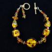 murano ventetian glass beads vermeil gold yellow